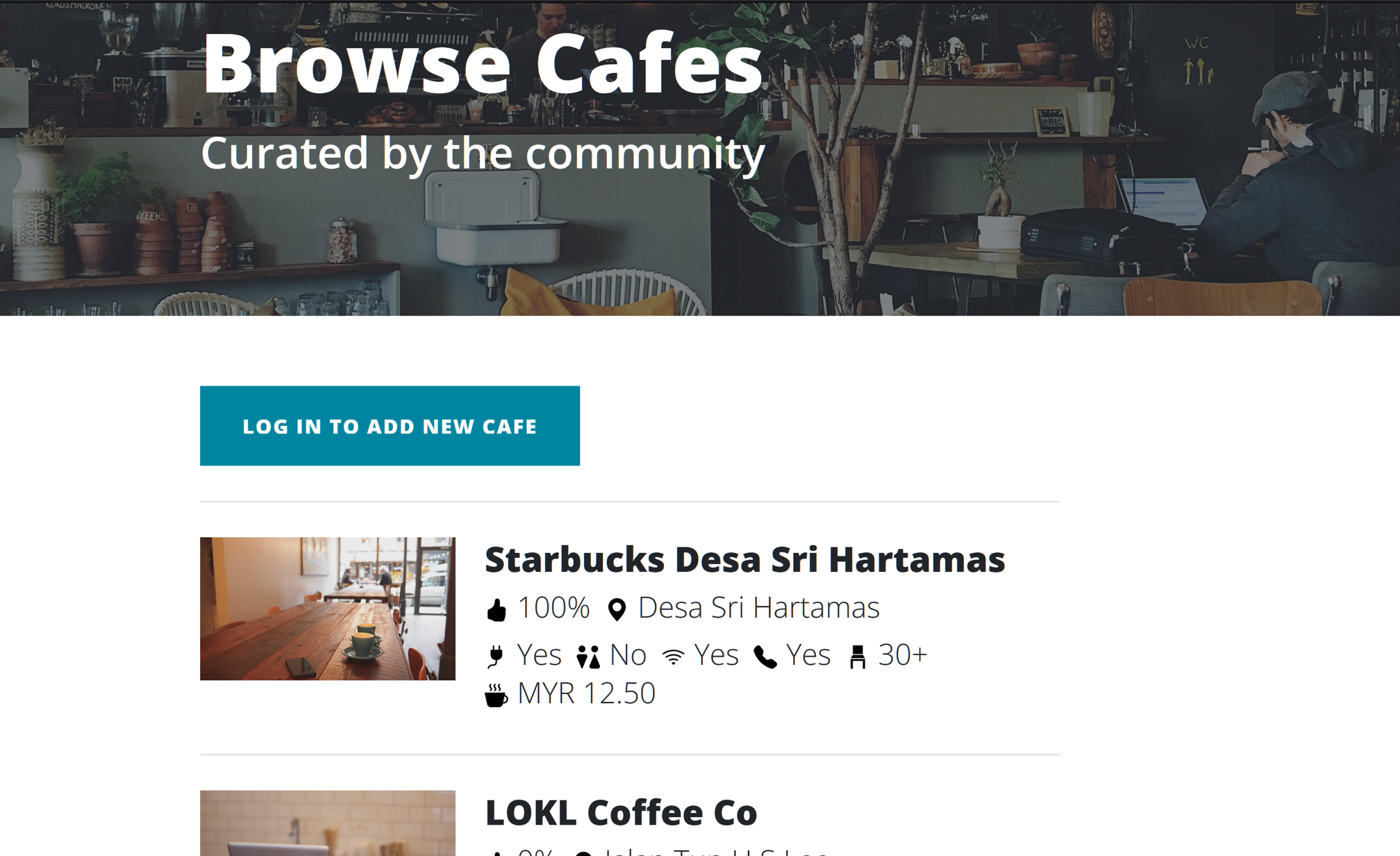 Cafe and Laptop site preview