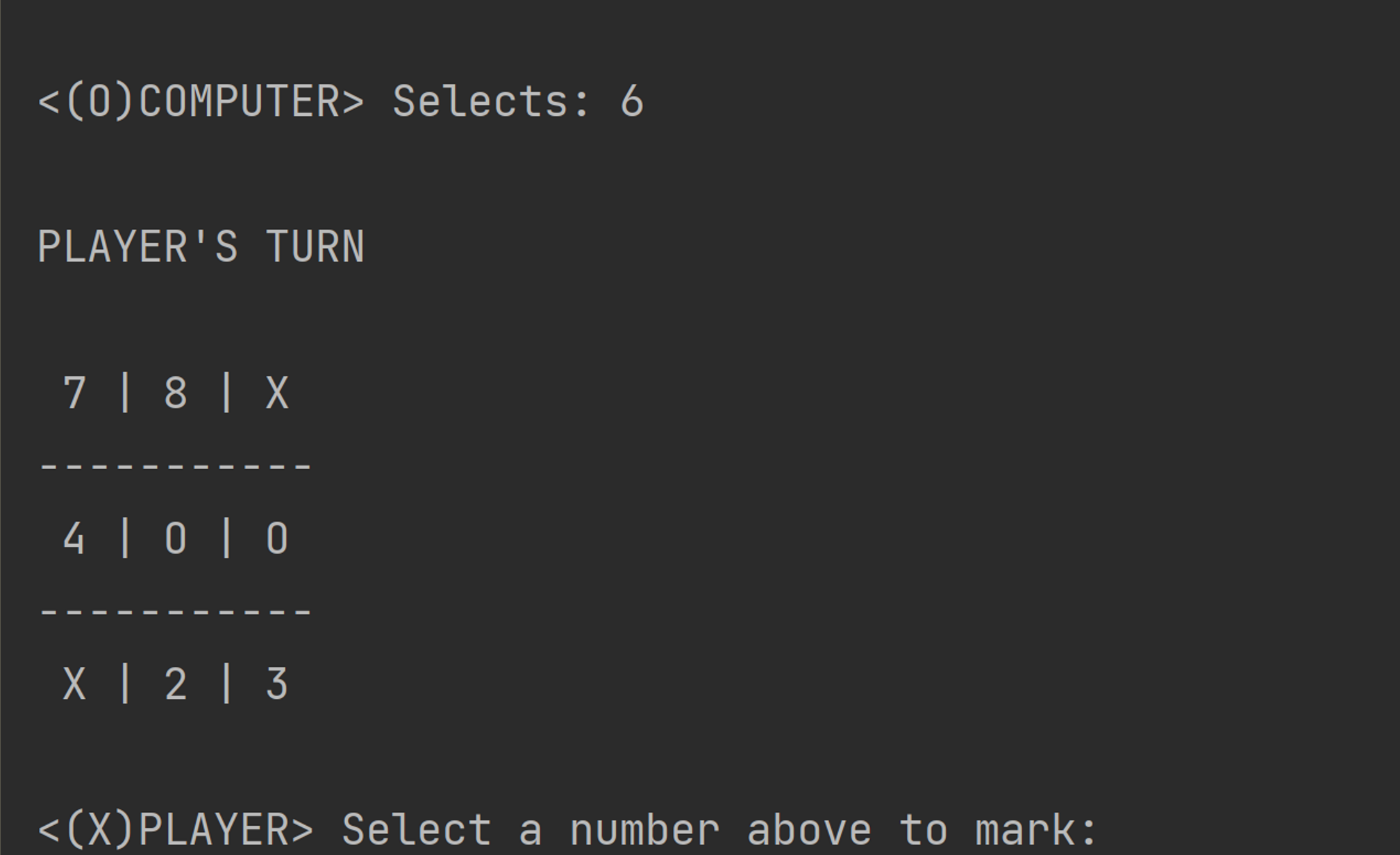 Tic-Tac-Toe program preview